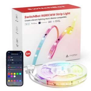 SwitchBot RGBICWW Striscia LED 5M Matter 72 LED/m, 16M Colori, Wi-Fi Smart Home