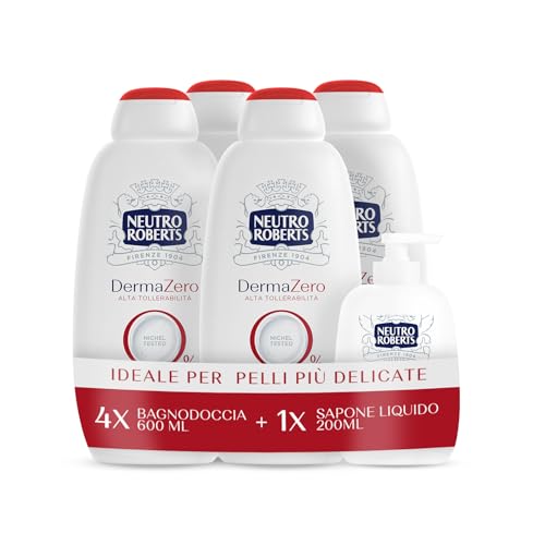 Neutro Roberts Bagnoschiuma Ipoallergenico 4x600ml con Sapone 200ml